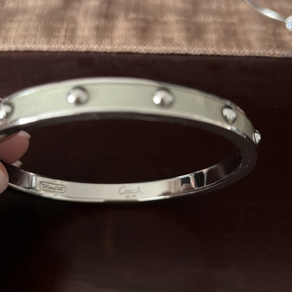 COACH bracelet, silver with studs - Picture 1 of 4